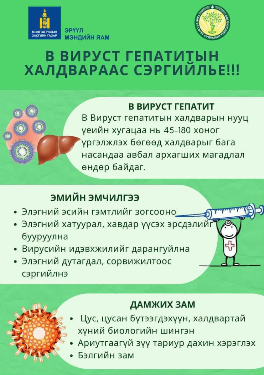Гепатитын B, С, вирусийн халдварыг илрүүлж, эрт эмчлээгүйн улмаас маш олон хүн элэгний хатуурал, хорт хавдраар өвчилж байна.