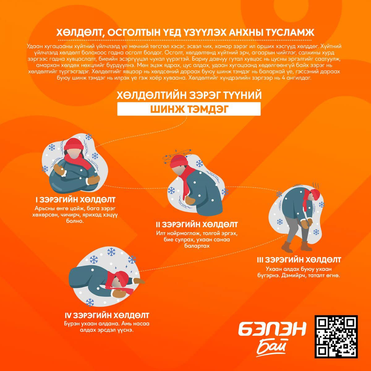 Хөлдөлт, осголтын үед үзүүлэх анхны тусламж ‼️