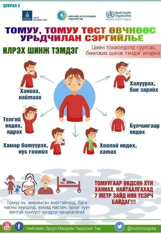 🦠🦠Томуу, томуу төст өвчнөөс урьдчилан сэргийлье‼️